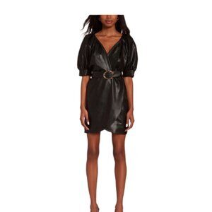 AMANDA UPRICHARD Durand Faux Leather Mini Dress